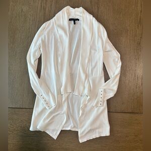 White House Black Market Open Front Cardigan Sweater Size Small White